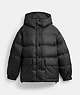 COACH®,MID LENGTH PUFFER,Black,Front View
