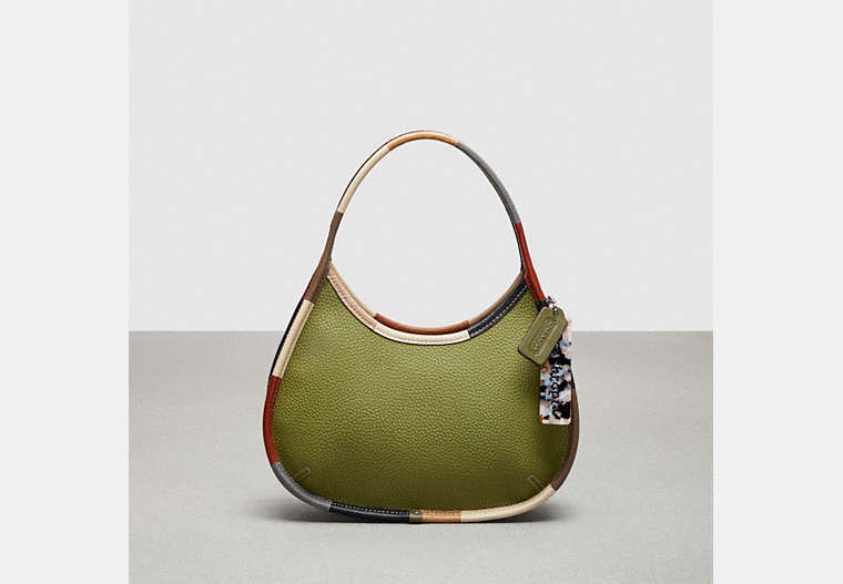 COACH®,Ergo Bag in Upcrafted Leather with Colorful Binding,Coachtopia Leather,Small,Olive Green Multi,Front View image number 0