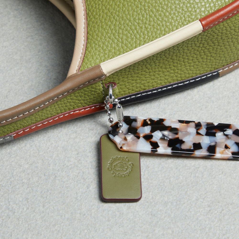 COACH®,Ergo Bag In Coachtopia Leather With Colorful Binding,Leather,Shoulder Bag,Plastic,Logo,Piping,Casual,Olive
