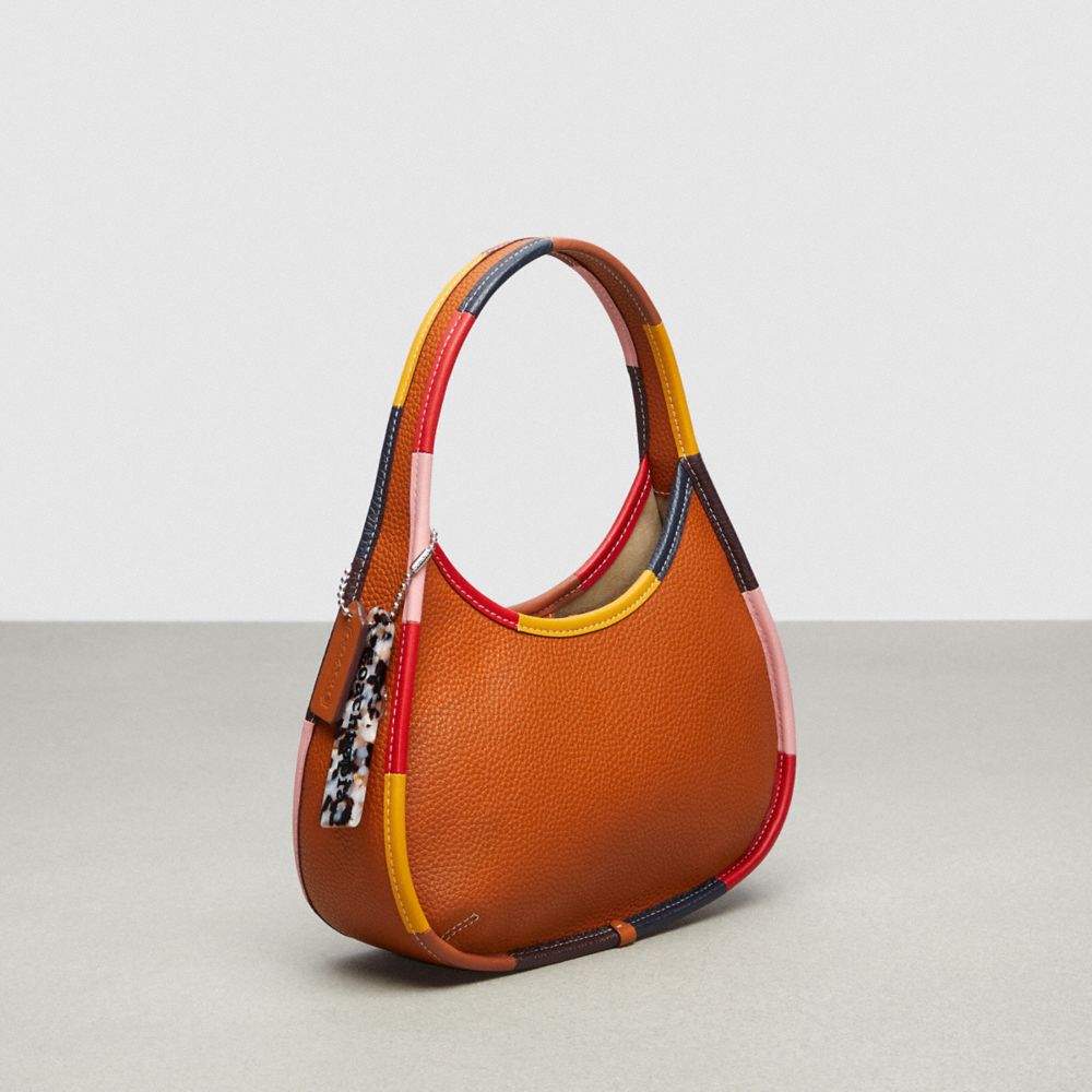 COACH®,Ergo Bag With Colorful Binding In Upcrafted Leather,Small,Burnished Amber Multicolor,Angle View