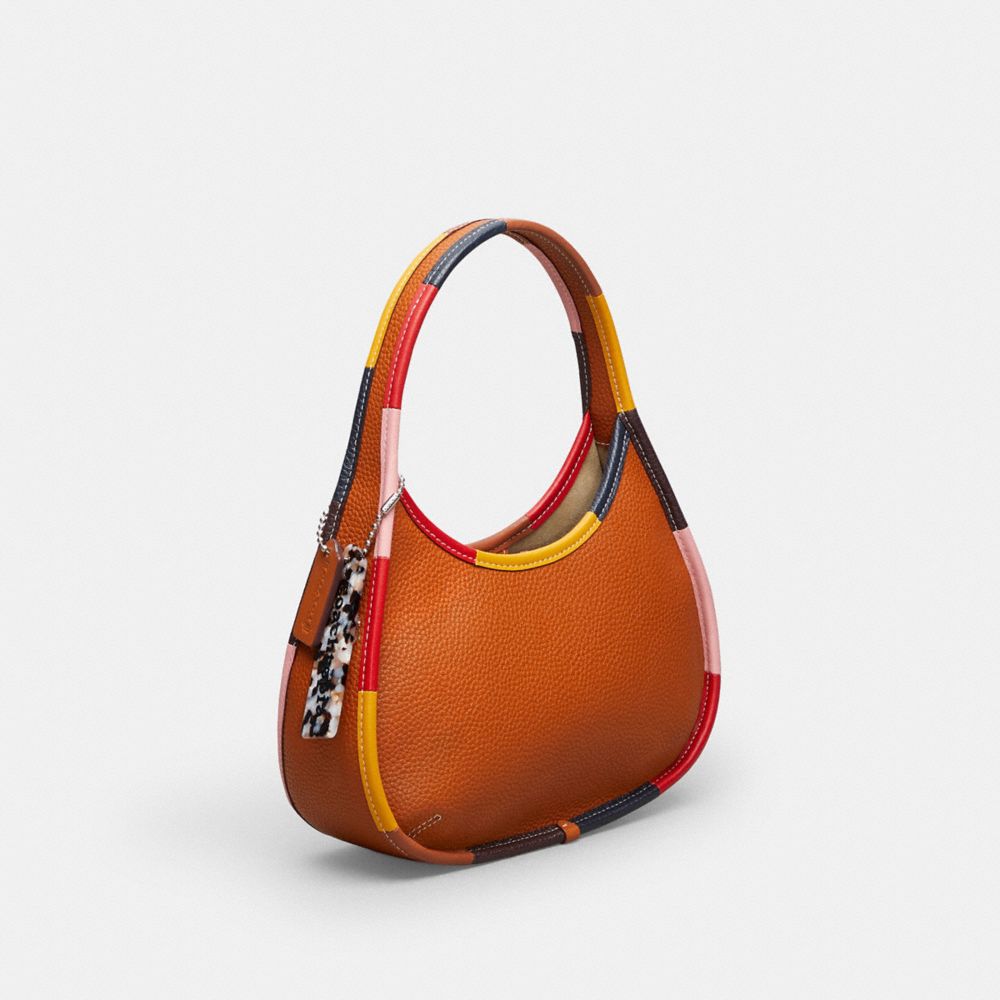 COACH®,Ergo Bag With Colorful Binding In Upcrafted Leather,Coachtopia Leather,Small,Burnished Amber Multicolor,Angle View