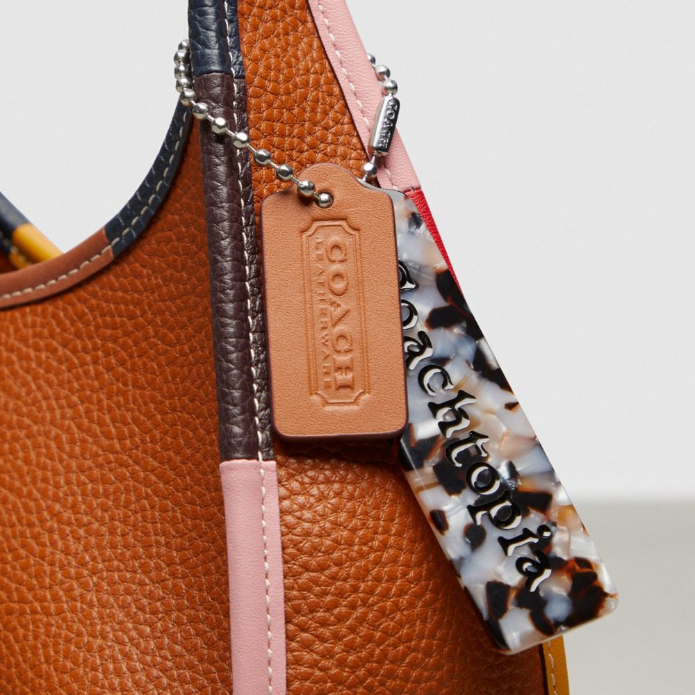 COACH®,Ergo Bag In Coachtopia Leather With Colorful Binding,Leather,Acrylic,Shoulder Bag,Plastic,Piping,Embossed,Logo,Day ...,Brown,Group View