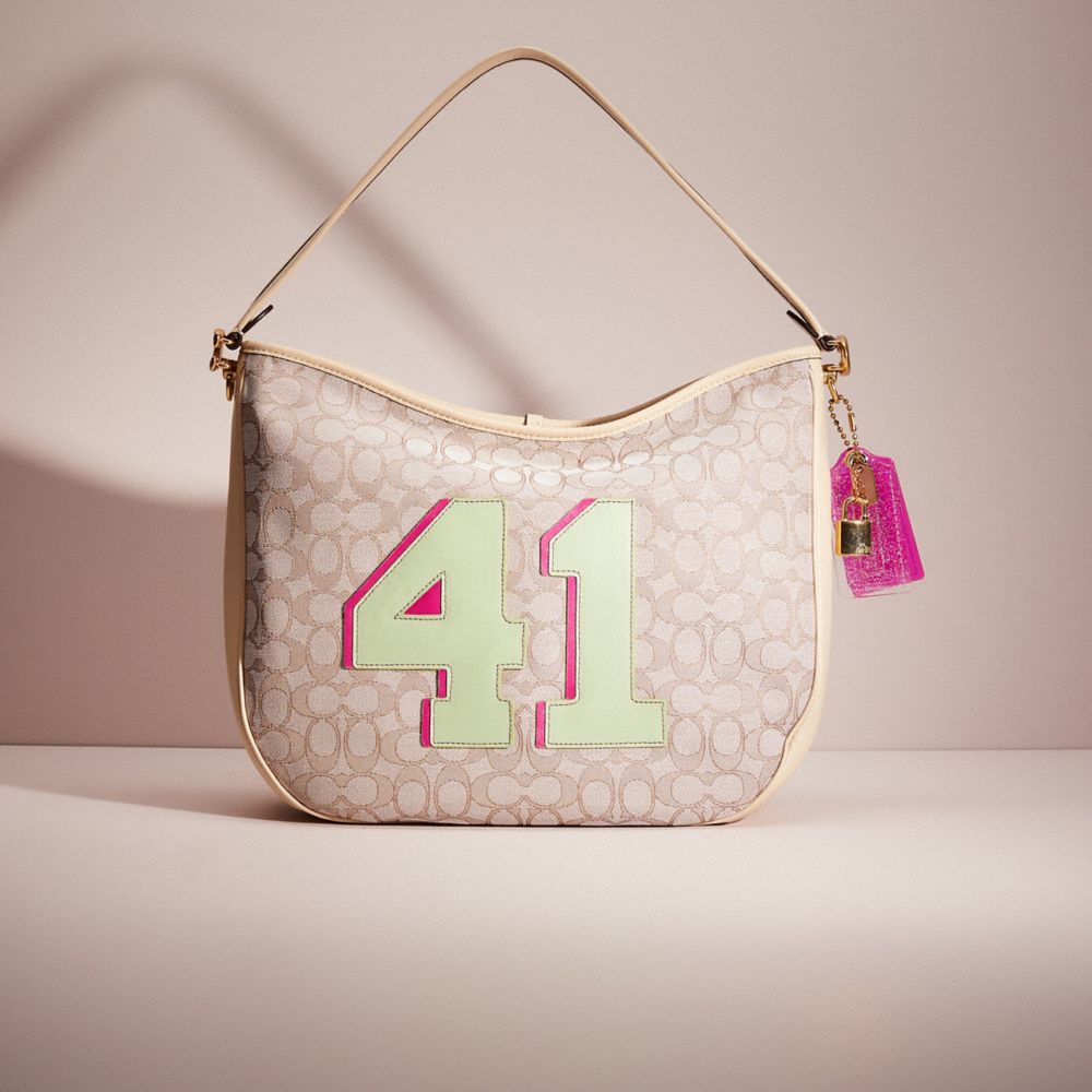 Shop COACH Soft Tabby Signature Monogram Jacquard Shoulder Bag