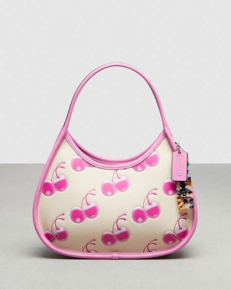 COACH®,Ergo Bag with Cherry Print,Coachtopia Leather,Small,Pink/Cloud Multi,Front View