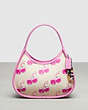COACH®,Ergo Bag In Coachtopia Leather With Cherry Print,Coachtopia Leather,Small,Cherry Print,Pink/Cloud Multi,Front View