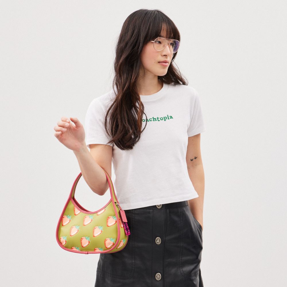COACH®,Ergo Bag In Coachtopia Leather With Strawberry Print,,Detail View