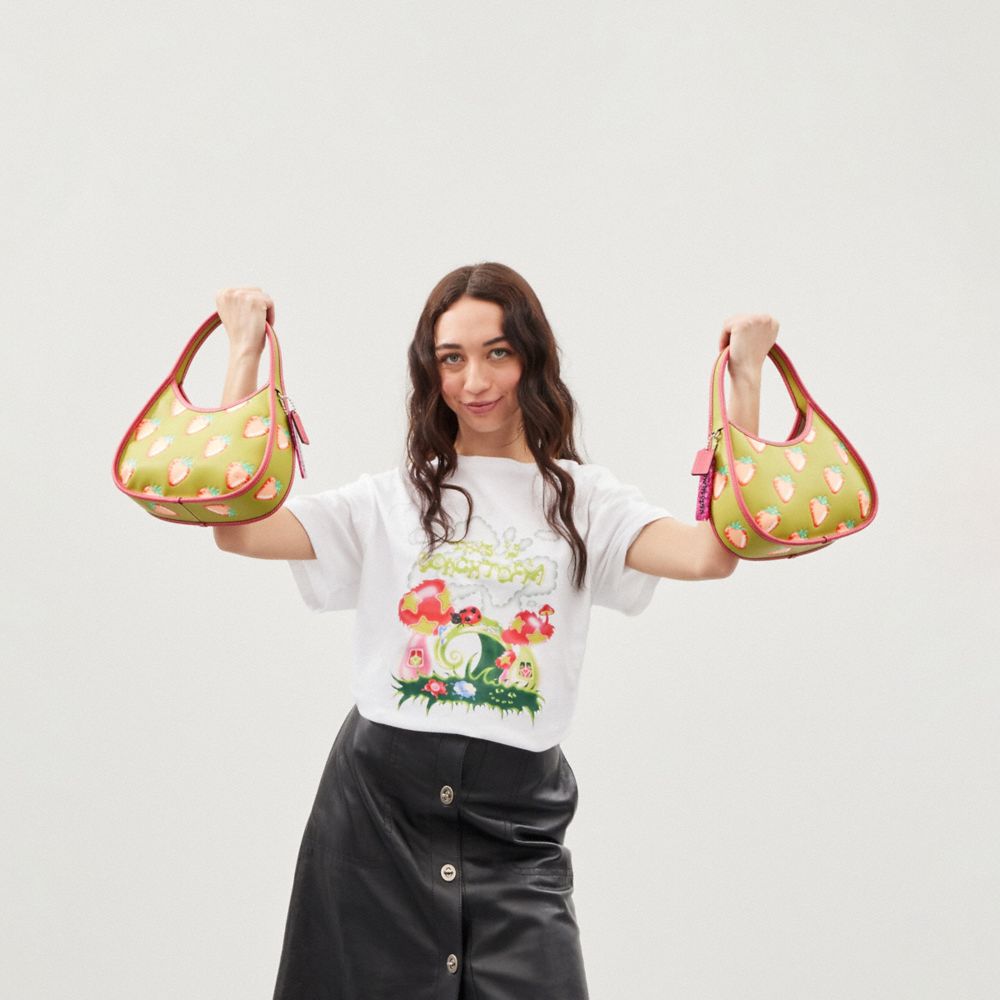 COACH®,Ergo Bag In Coachtopia Leather With Strawberry Print,,Detail View