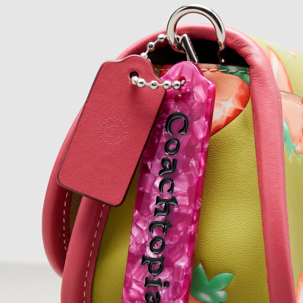 COACH®,Wavy Dinky Bag In Coachtopia Leather With Strawberry Print,,Detail View