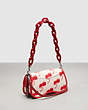 COACH®,Wavy Dinky Bag in Coachtopia Leather: Cherry Print,Coachtopia Leather,Small,Cloud Multi,Angle View