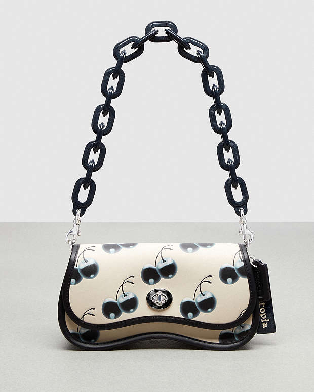 Wavy Dinky Bag In Coachtopia Leather: Cherry Print