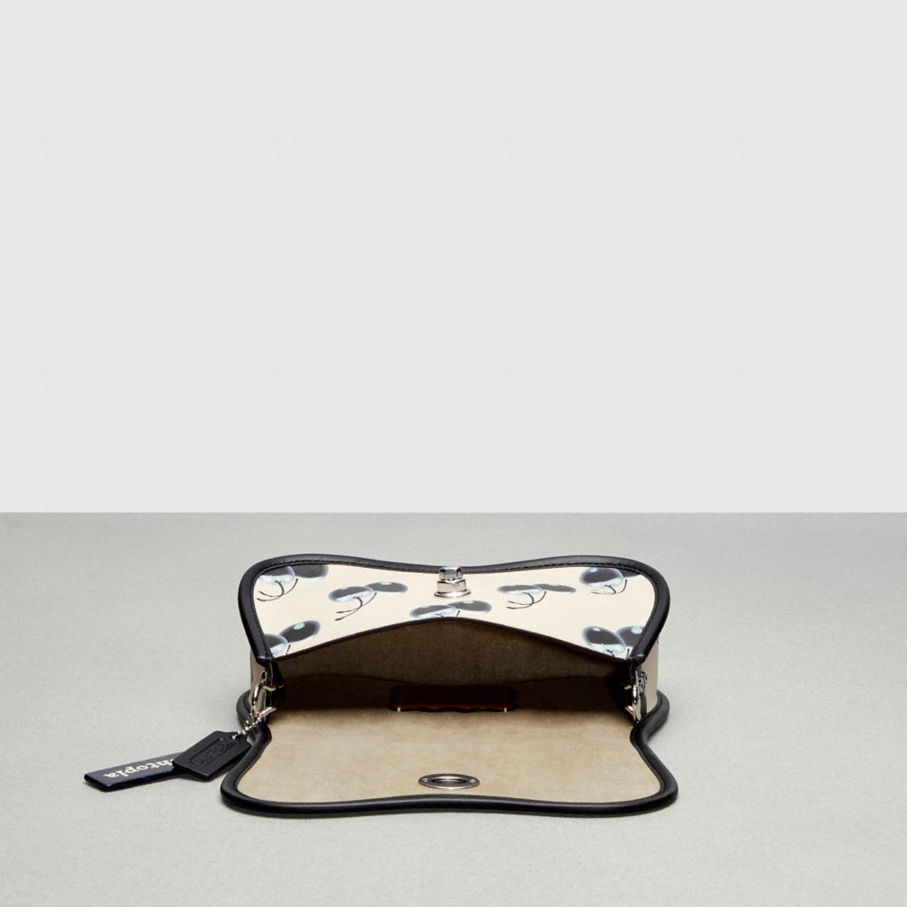 Coach Wavy Dinky Bag In Topia Leather With Cherry Print In Black/chalk Multi