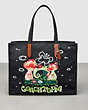 COACH®,Tote in 100% Recycled Canvas: This is Coachtopia,Large,Black,Front View