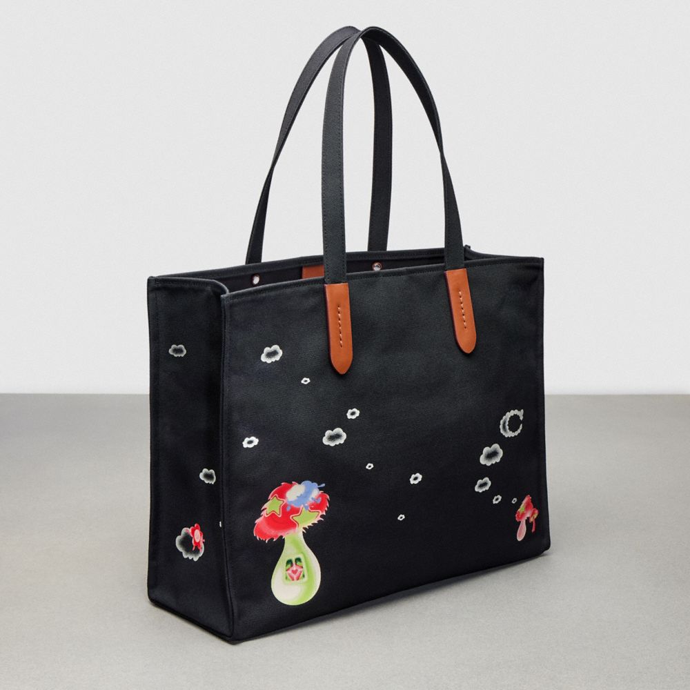 COACH®,Tote In Recycled Polyester With This Is Coachtopia Print,,Angle View