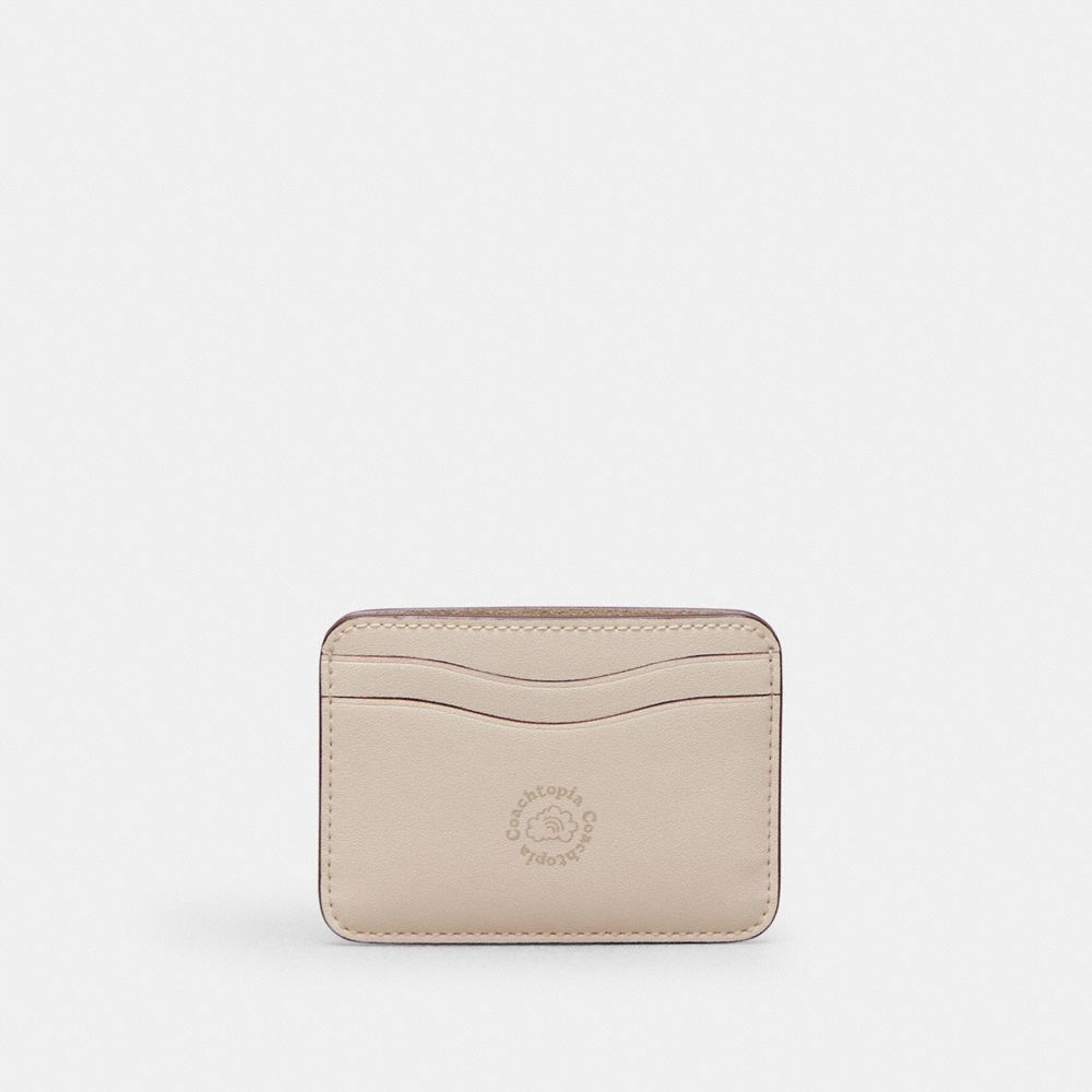 COACH®,Wavy Card Case In Coachtopia Leather With Cherry Print,Leather,Card Case,Logo,Word Embellishment,Casual,,Back View