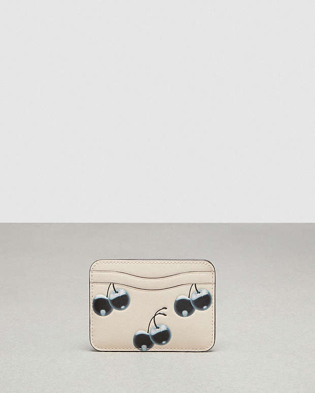 Wavy Card Case In Coachtopia Leather With Cherry Print | Coachtopia ™