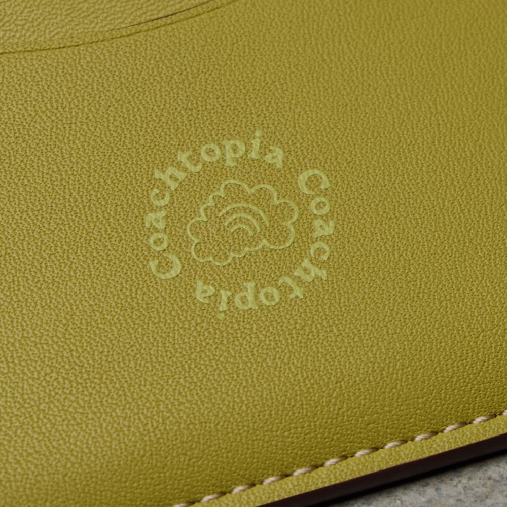 COACH®,Wavy Card Case In Coachtopia Leather With Strawberry Print,,Detail View