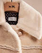 COACH®,RESTORED SHORT SHEARLING COAT WITH PRINTED LINING,Glovetanned Leather,Vintage White,Scale View
