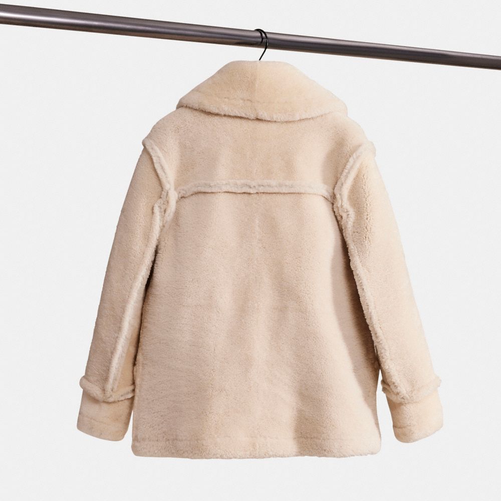 Restored Short Shearling Coat With Printed Lining