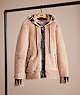 COACH®,RESTORED SHEARLING REXY HOODIE,Crossgrain Leather,Dirty Chai,Front View