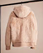 COACH®,RESTORED SHEARLING REXY HOODIE,Crossgrain Leather,Dirty Chai,Back View
