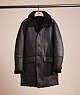 COACH®,RESTORED REVERSIBLE SHEARLING COAT,Leather,Black,Front View