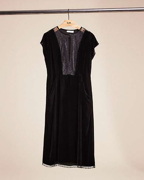 COACH®,RESTORED SHORT SLEEVE DRESS,Black,Front View