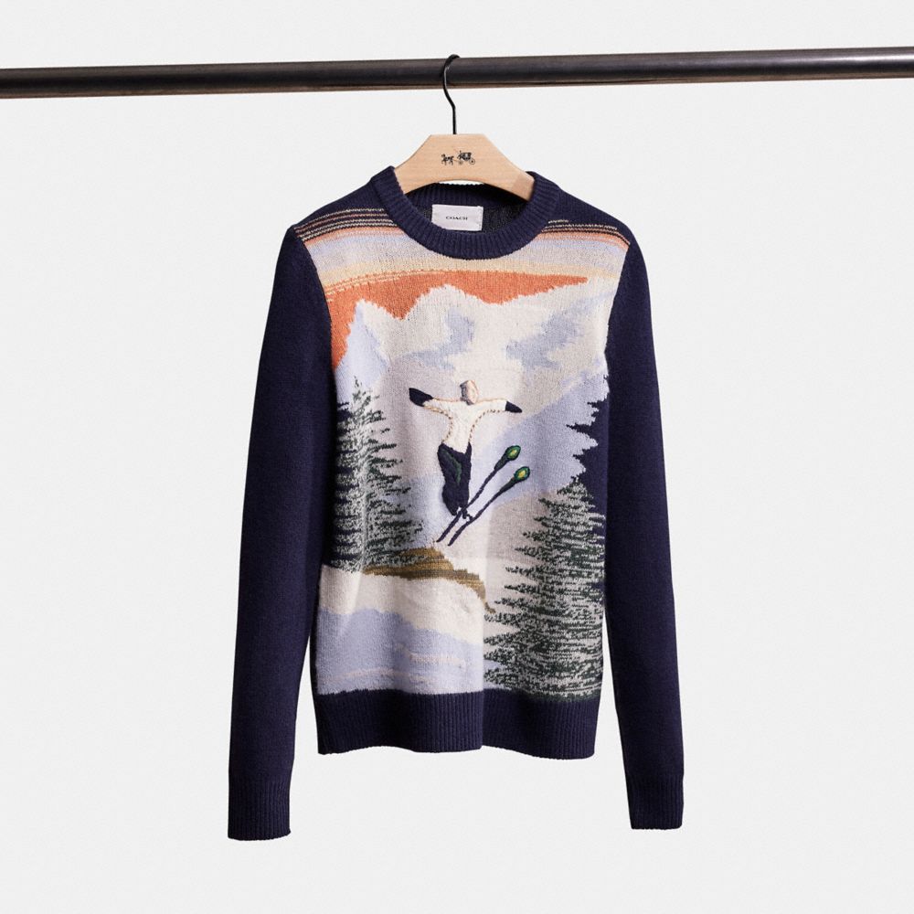 Intarsia Jacquard Graphic Cashmere Crewneck - Ready to Wear