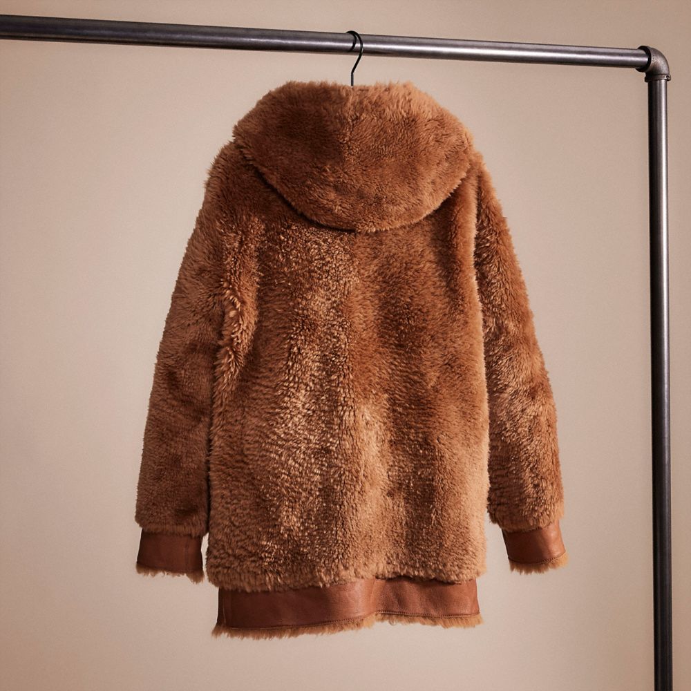COACH®,Restored Shearling Hoodie,,Back View