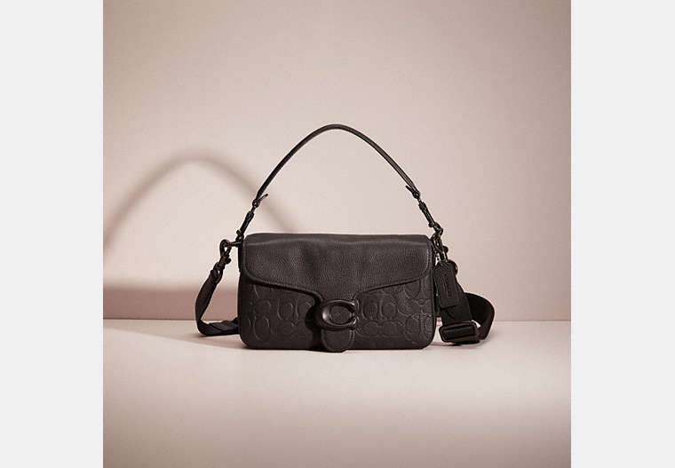 COACH®,RESTORED SOFT TABBY MULTI CROSSBODY IN SIGNATURE LEATHER,Glovetanned Leather,Large,Black Copper/Black,Front View
