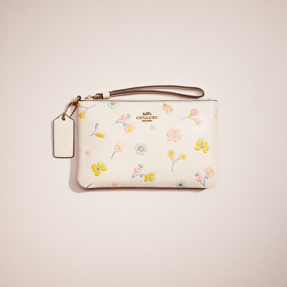 Restored Small Wristlet With Watercolor Floral Print | COACH®