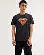 COACH®,COACH | DC SUPERMAN T-SHIRT,cotton,Washed Black,Scale View