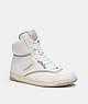 COACH®,C202 HIGH TOP SNEAKER,Leather,Optic White,Front View