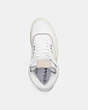 COACH®,C202 HIGH TOP SNEAKER,Leather,Optic White,Inside View,Top View