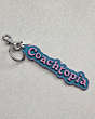 COACH®,Coachtopia Bag Charm In Coachtopia Leather,Coachtopia Leather,Lilac Berry,Front View