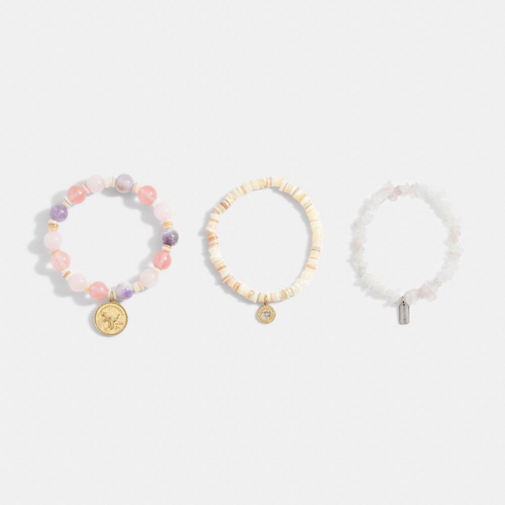 COACH®,Coin Beaded Bracelet Set,,Inside View,Top View