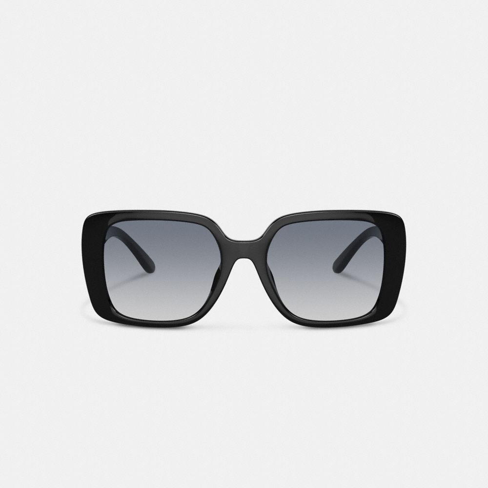 COACH®,OVERSIZED SQUARE SUNGLASSES,Black,Inside View,Top View