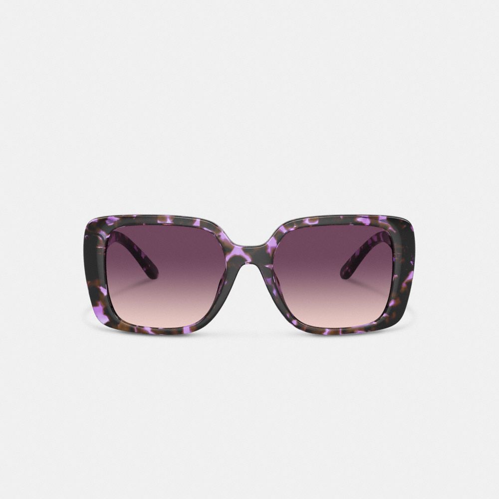 COACH®,OVERSIZED SQUARE SUNGLASSES,Purple Tortoise,Inside View,Top View