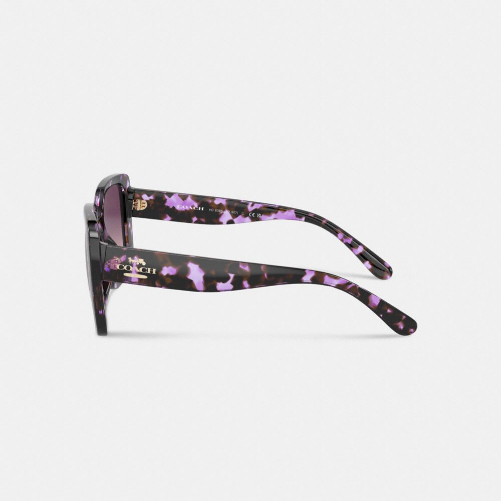 Purple 2024 tortoise sunglasses