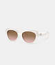 COACH®,CATEYE SUNGLASSES,Milky Ivory,Front View