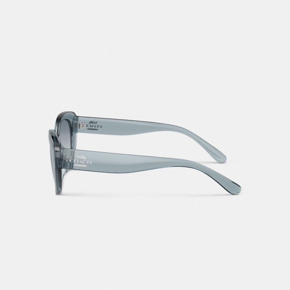 COACH®,Cateye Sunglasses,Cat Eye,Plastic,Metal,Logo,Integrated Nose Pads,Casual,Gray,Alternate View