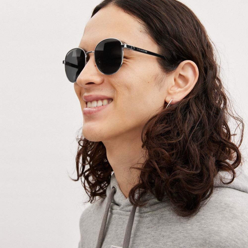 Coach wythe clearance round sunglasses