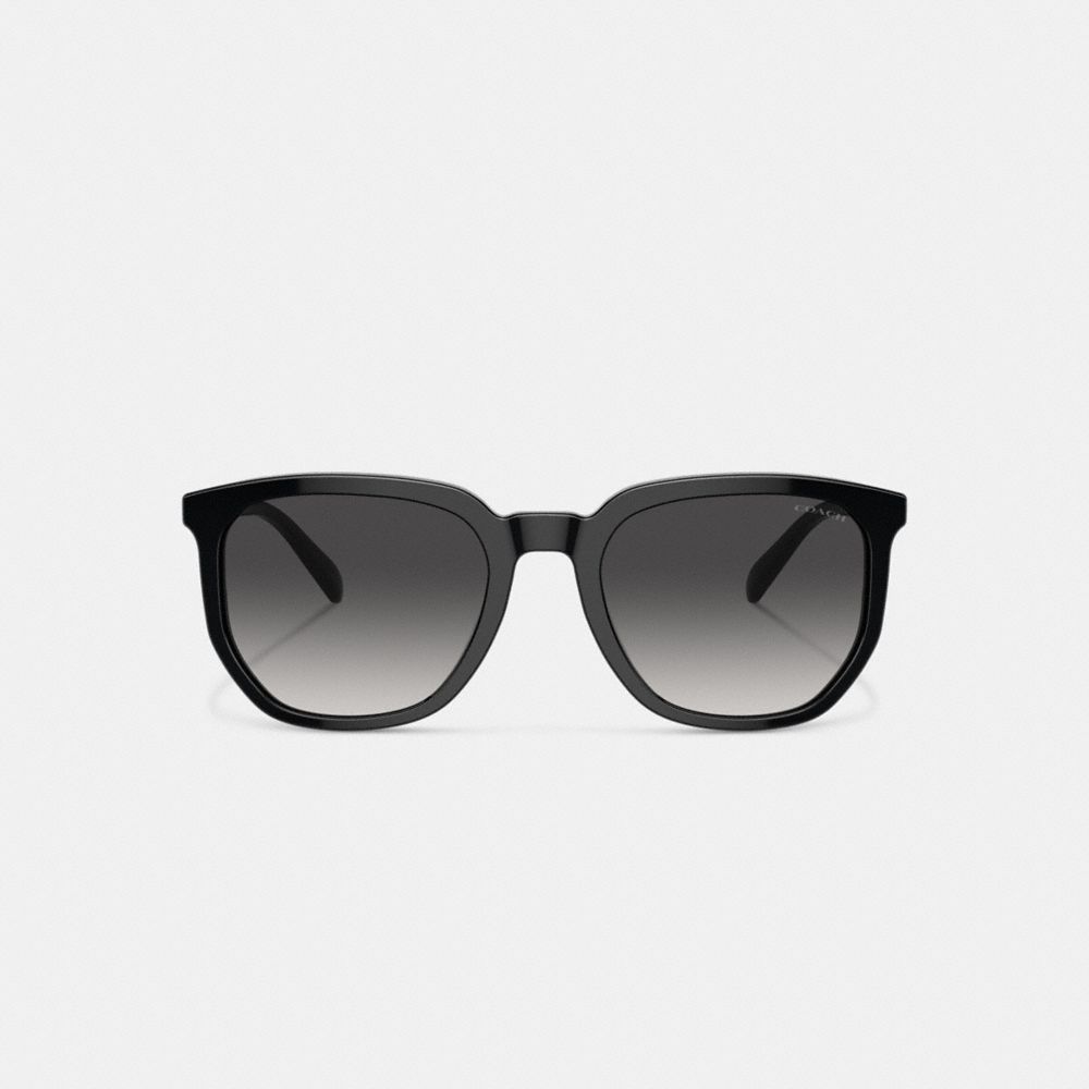 COACH®,GEOMETRIC SQUARE SUNGLASSES,Black,Inside View,Top View