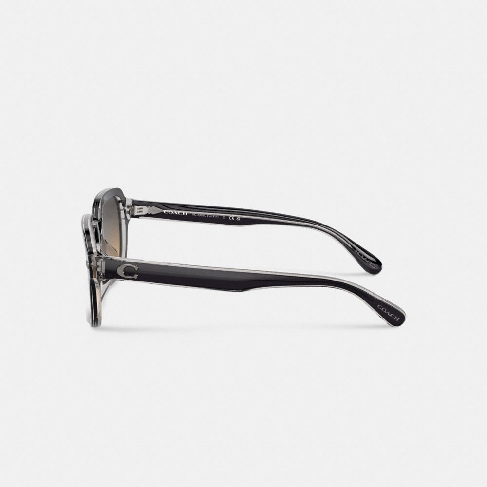 COACH®,Beveled Signature Square Sunglasses,Square,Logo,Metal,Integrated Nose Pads,Casual,Multi Color,Alternate View