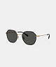 COACH®,HINGED GEOMETRIC ROUND SUNGLASSES,Gold Black,Front View