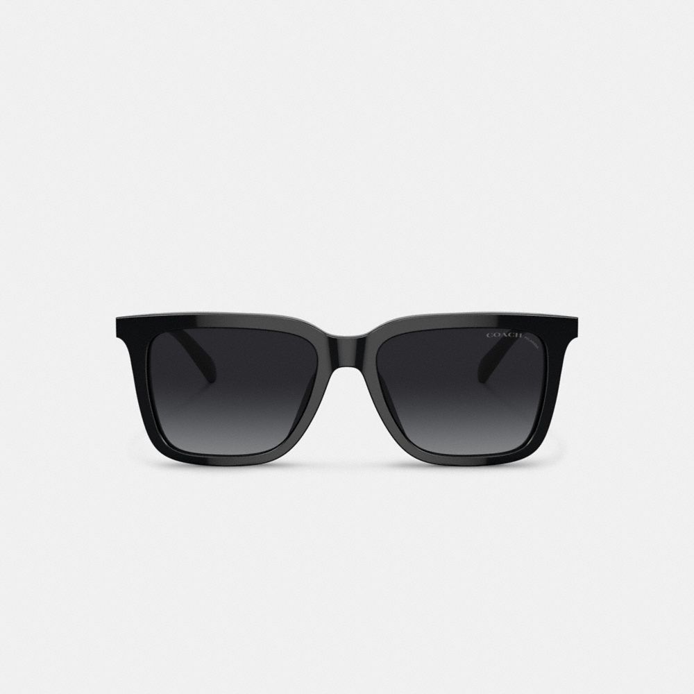 COACH®,RETRO SQUARE SUNGLASSES,Black,Inside View,Top View