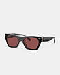 COACH®,BEVELED SIGNATURE SQUARE SUNGLASSES,Black & Clear,Front View