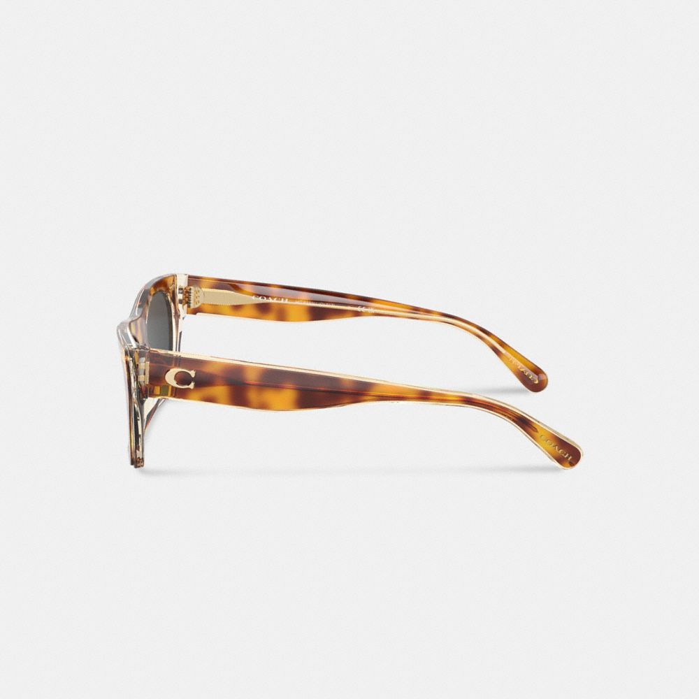 COACH®,Beveled Signature Square Sunglasses,Wayfarer,Logo,Metal,Integrated Nose Pads,Casual,Black,Alternate View