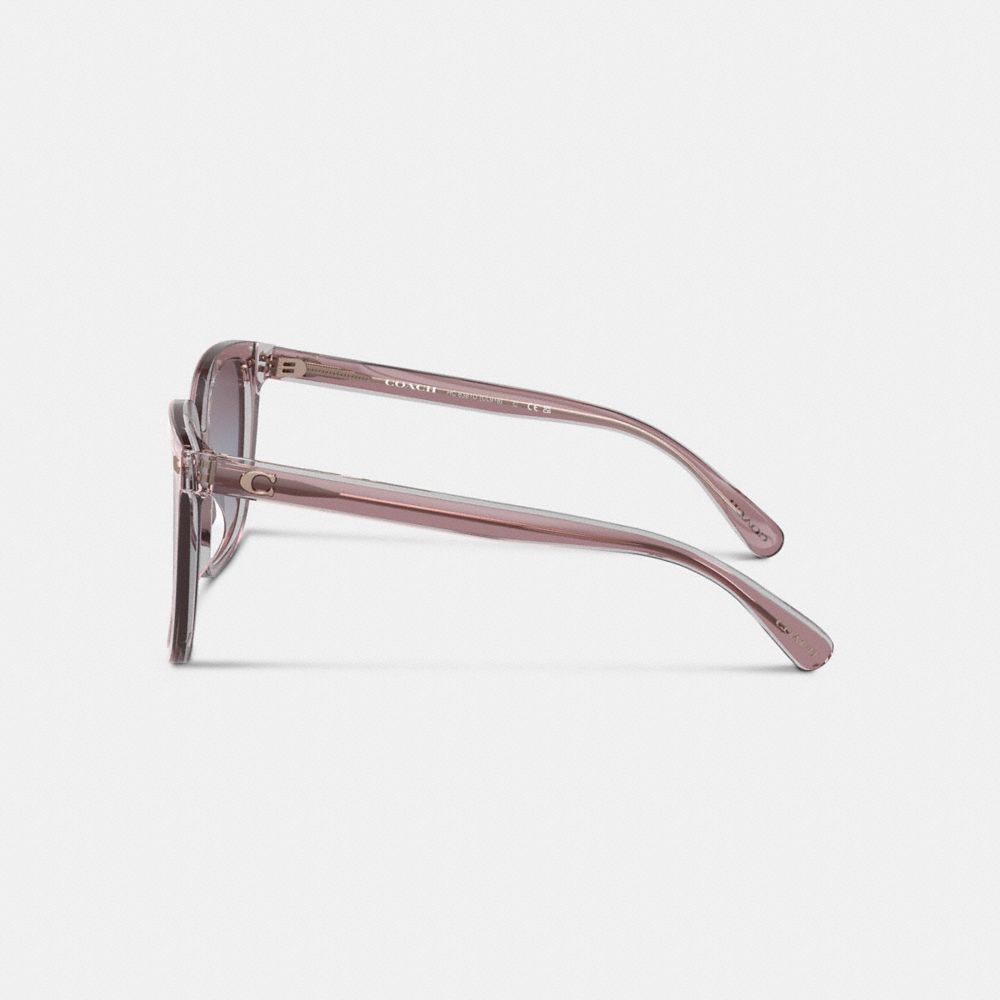 COACH®,Beveled Signature Oversized Square Sunglasses,Square,Logo,Metal,Integrated Nose Pads,Casual,Multi Color,Alternate View