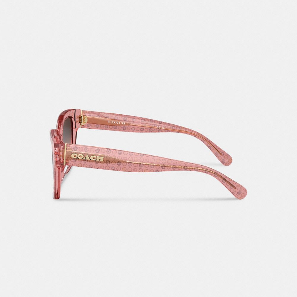 COACH®,Signature Round Sunglasses,Wayfarer,Acetate,Tortoise,Integrated Nose Pads,Casual,Multi Color,Alternate View