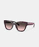 COACH®,SIGNATURE ROUND SUNGLASSES,Ruby Pearlized Signature,Front View